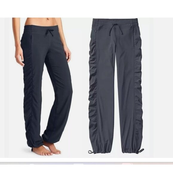 Athleta Women's La Viva Lined Pants Size 2 Navy Ruched Cinch Athleisure - Picture 1 of 7